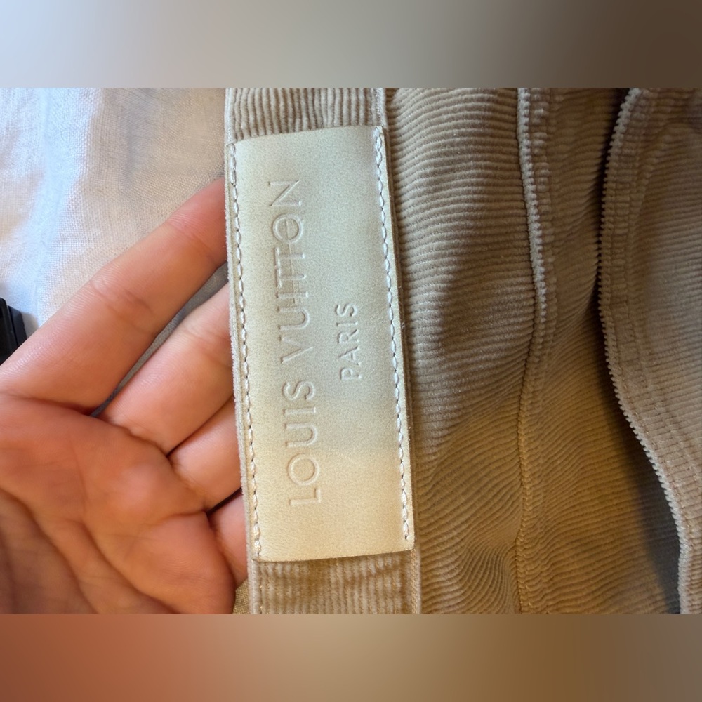 LV Louis Vuitton Pants Beige Gold Tone Buttons Men Corduroy Cotton 50 US 40 - Picture 6 of 13